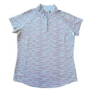 Bette & Court Button Front Golf Raglan Sleeve Polo Size Medium